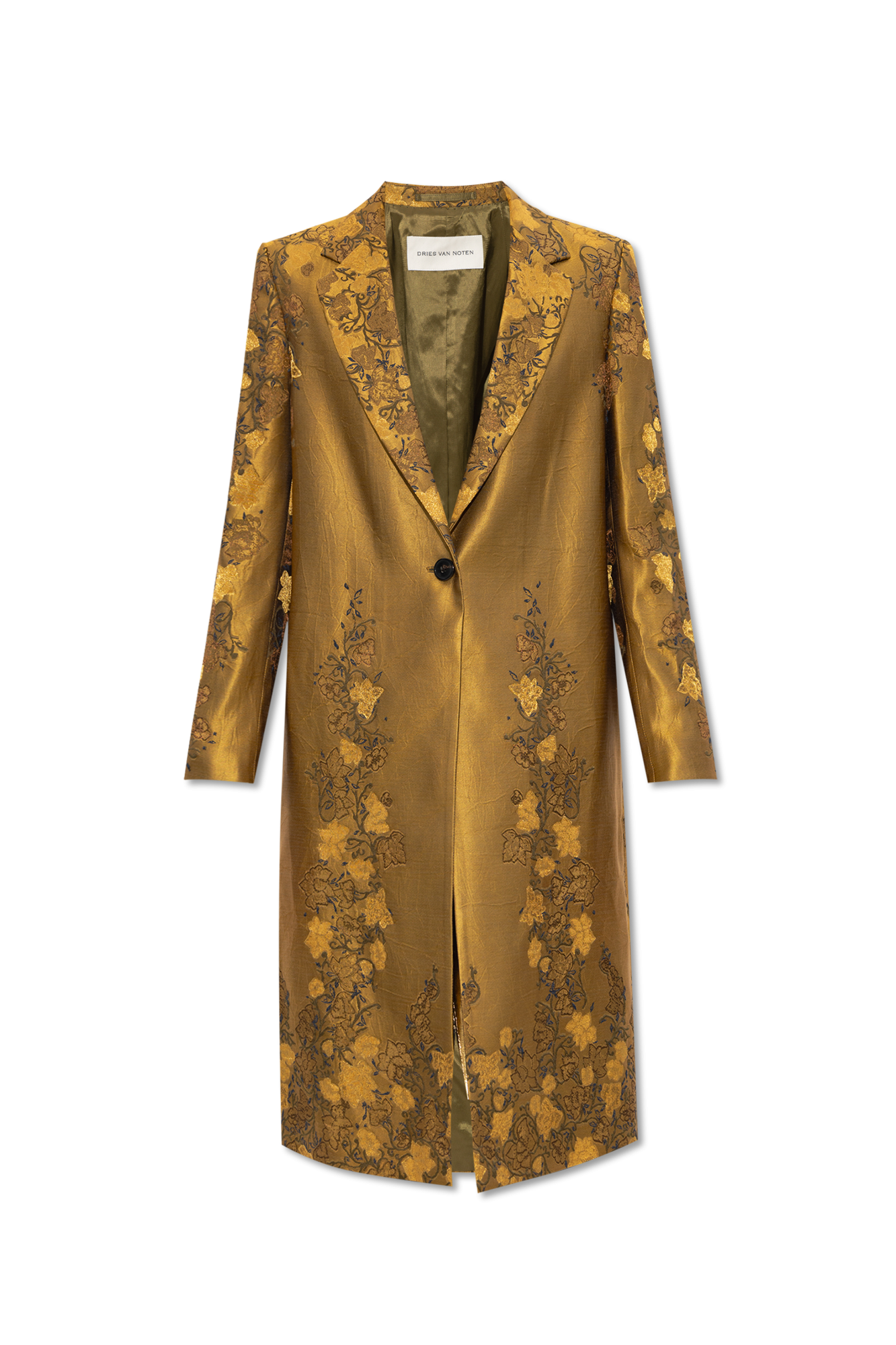 Gold Jacquard coat Dries Van Noten - Vitkac KR